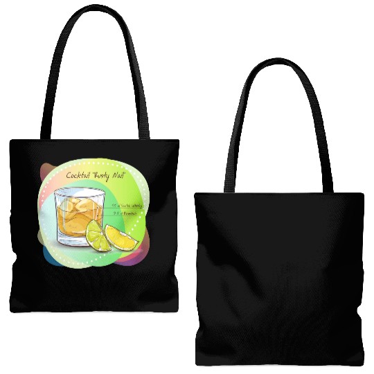 Cocktail Rusty Nail Recipe Scotch Whisky Drambuie Tote Bags (AOP)