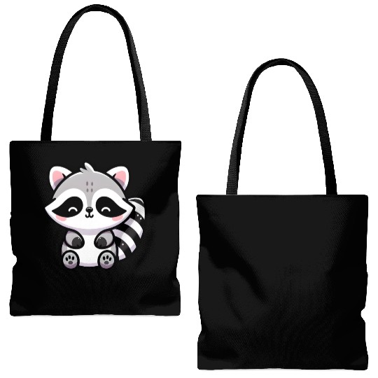 Cute Raccoon Cub Tote Bags (AOP)