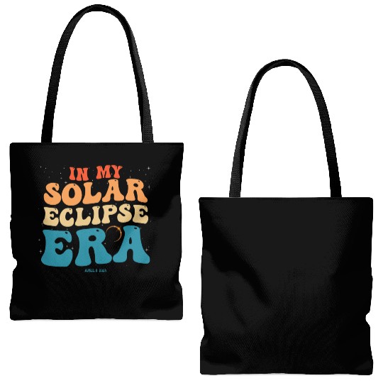 In My Solar Eclipse Era Groovy April 8, 2024 Tote Bags (AOP)