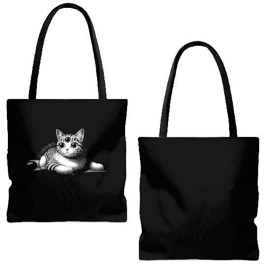 Three-Eyed Cat Enigma: A Mystical Japanese Marvel Tote Bags (AOP)