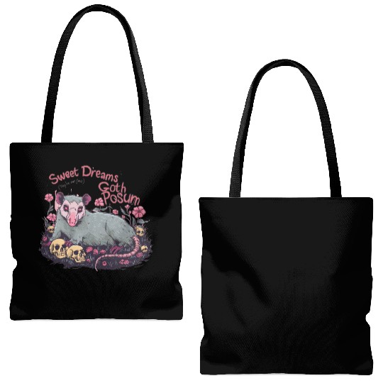 sweet dreams goth possum Street Cats Squad Tote Bags (AOP)