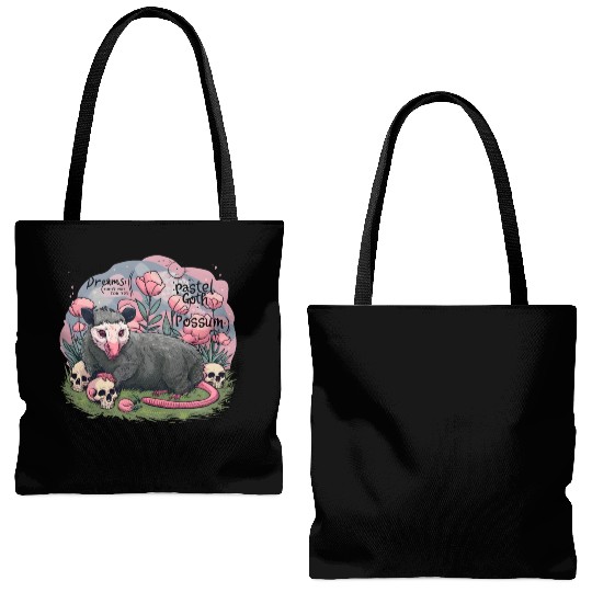 sweet dreams goth possum Street Cats Squad Tote Bags (AOP)