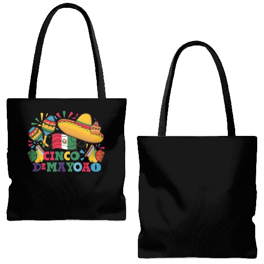 Cinco de Mayo: Mexican Flag Design Tote Bags (AOP)