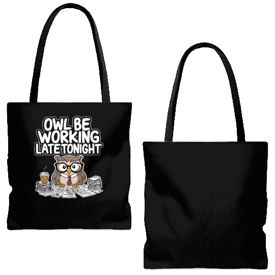 Corporate Owl: Coffee-Fueled Tote Bags (AOP)