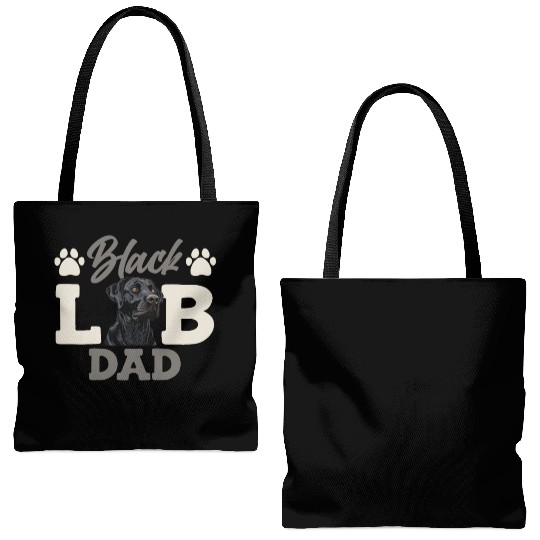 Black Labrador BLACK LAB DAD Labrador Owner Tote Bags (AOP)