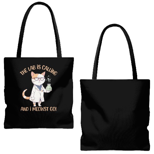 Lab Calling Science Lab Cat Laboratory Chemistry Tote Bags (AOP)