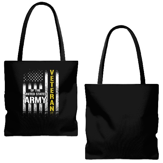 Veteran of United States US Army American Flag Tote Bags (AOP)