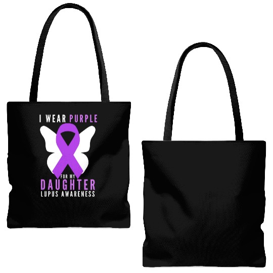 I wear purple for my daughter lupus awareness Tote Bags (AOP)