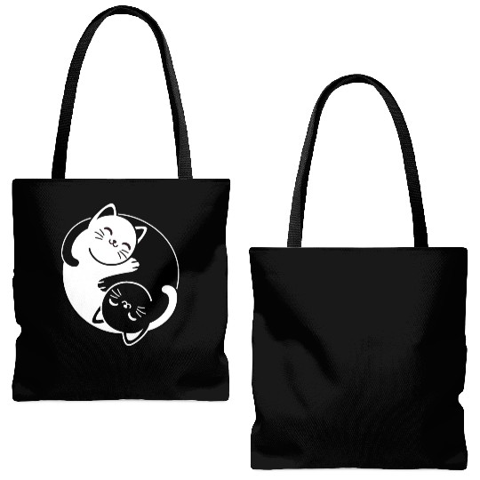 Yin and Yang Cats Tote Bags (AOP)