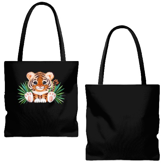Cute animal little tiger. Tote Bags (AOP)