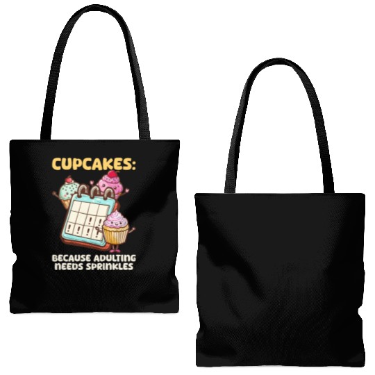 Cupcake Lover Because Adulting Needs Tote Bags (AOP)