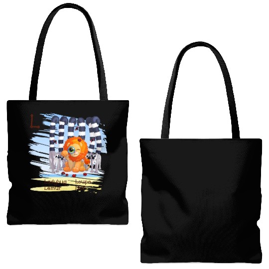 L Alphabet Ladybug Loupe Lemur Lion Tote Bags (AOP)