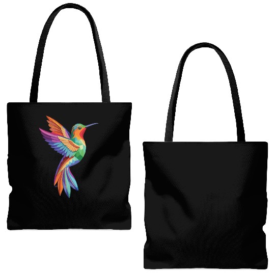 Geometric Hummingbird Tote Bags (AOP)