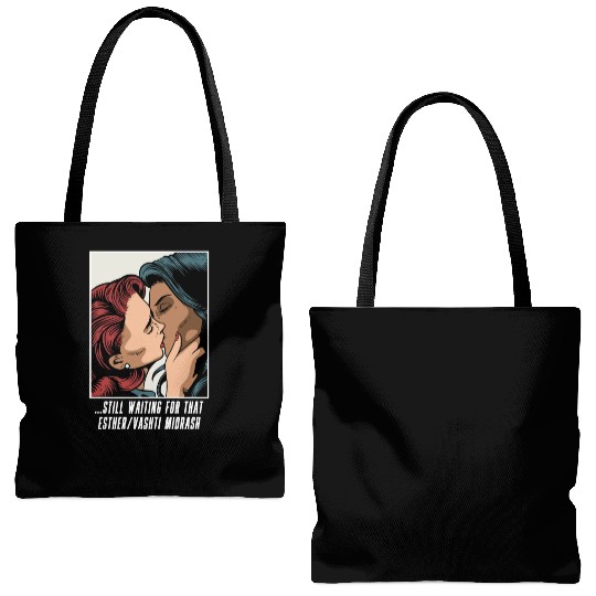 Esther/Vashti Midrash Jewish Lesbians LGBTQ+ Humor Tote Bags (AOP)