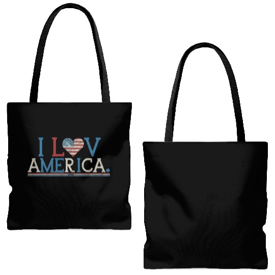 I Love America Tote Bags (AOP)