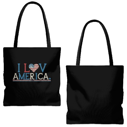 I Love America Tote Bags (AOP)