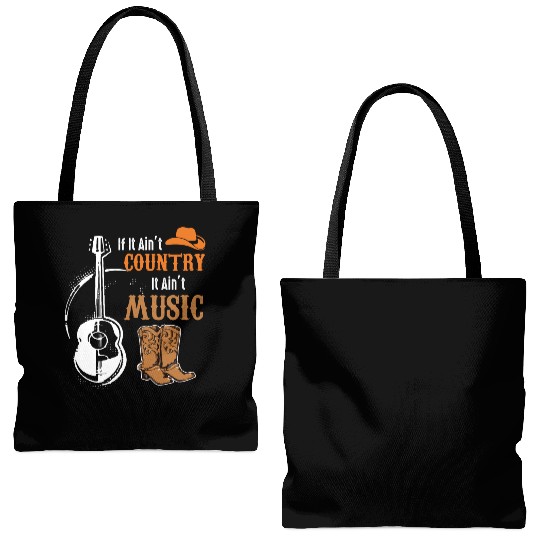 Music Guitar Cowboy Tote Bags (AOP)