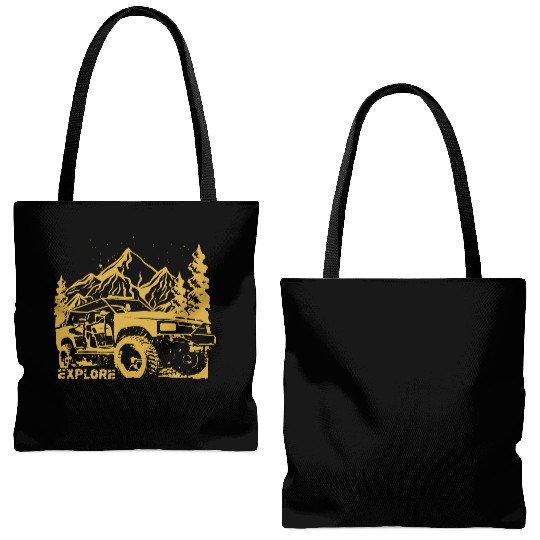 Jeep Car and Nature Mount Tote Bags (AOP)