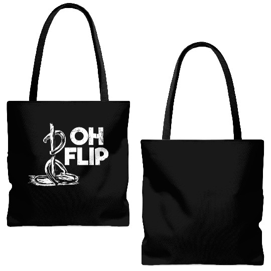 Oh Flip Funny Horseshoe Pitching Tote Bags (AOP)