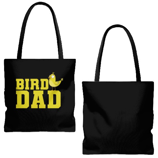 Bird Dad yellow Canary Bird Tote Bags (AOP)