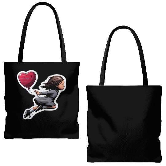 Girl with Balloon by Banksy, Iconic Street Art Tote Bags (AOP)