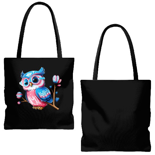 Red White and Blue Owl Tote Bags (AOP)