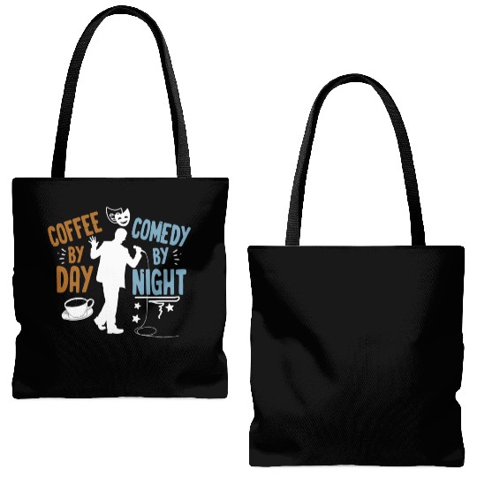 Coffee By Day Comedy By Night Comedian Tote Bags (AOP)
