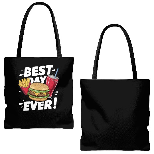 Best Day Ever Fast Food Enthusiast Treat Tote Bags (AOP)