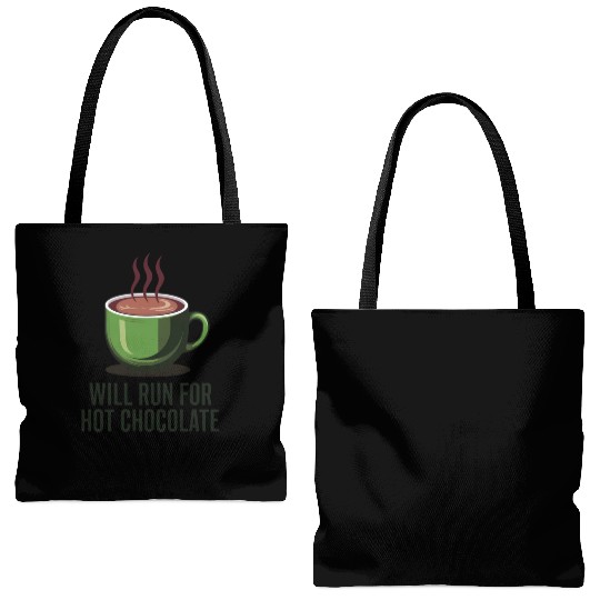 Will Run For Hot Chocolate Tote Bags (AOP)