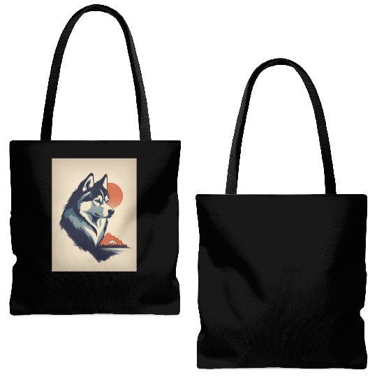 Husky Dog 3 - Japanese Old Vintage Tote Bags (AOP)