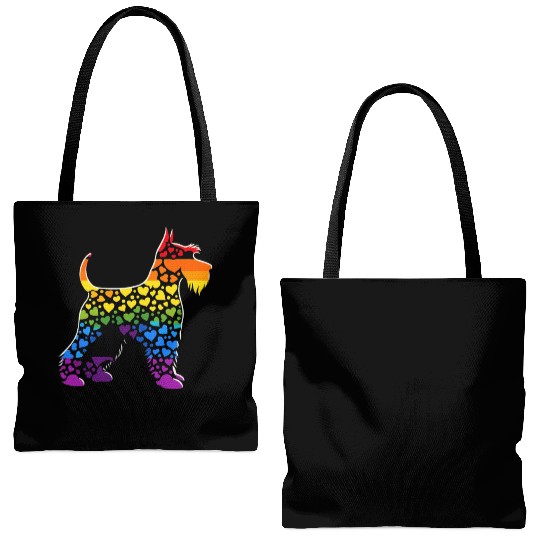 Miniature Schnauzer Rainbow LGBT Gay Pride Lesbian Tote Bags (AOP)