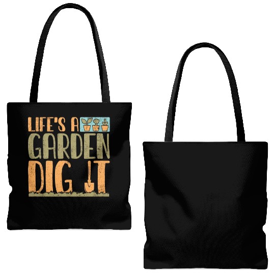 Gardener Life's A Garden Dig It Gardening Planting Tote Bags (AOP)