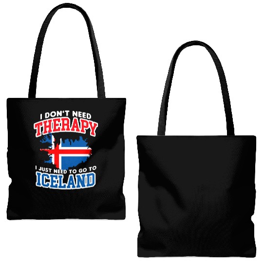 Iceland Flag Embrace The Northern Lights Design Tote Bags (AOP)