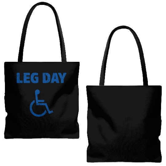 Leg Day Funny Handicap Workout and Gym Tote Bags (AOP)