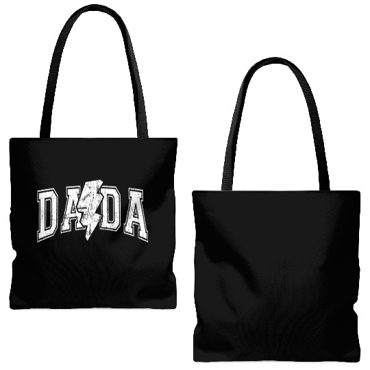 Dada Lightning Bolt Checkered Father's Day Tote Bags (AOP)