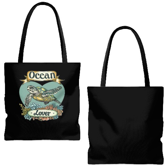 Ocean Lover Sea Turtle Tote Bags (AOP)