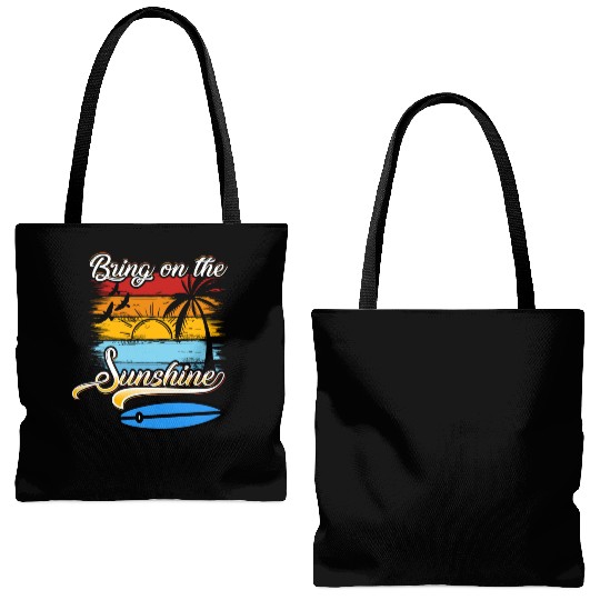 Bring on the Sunshine! Text Design Tote Bags (AOP)