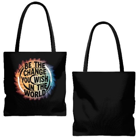 BE THE CHANGE YOU WICH HN THE WORLD.Tote Bags (AOP)