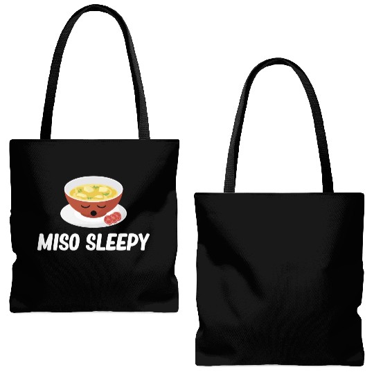 Miso Sleepy Miso Puns Asian Chinese Cuisine Tote Bags (AOP)