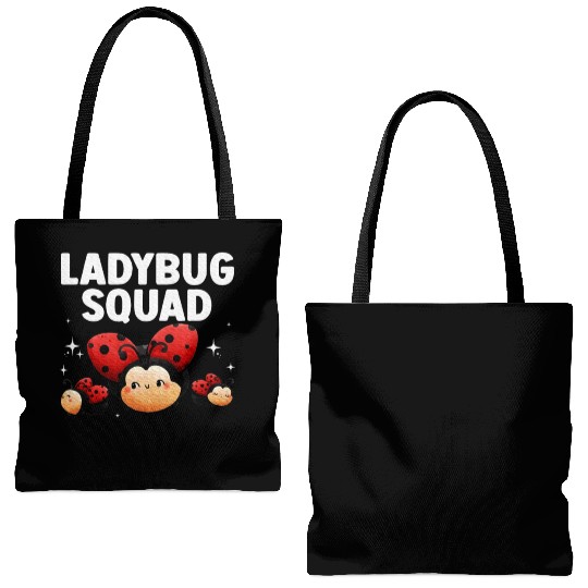 Cute Ladybug Squad Art Insect Ladybug Lover Tote Bags (AOP)