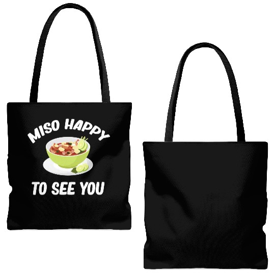 Miso Happy To See You Asian Chinese Cuisine Tote Bags (AOP)