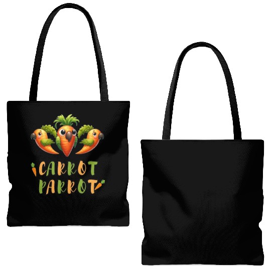 funny carrot parrot Tote Bags (AOP)