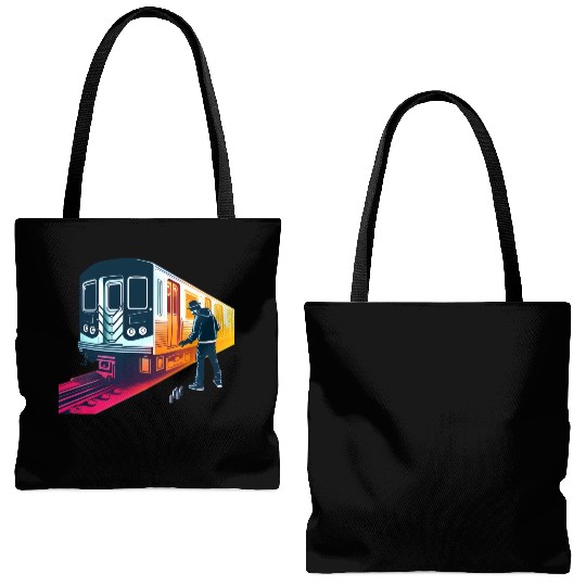 AI Teen at Subway Layup Masked Tote Bags (AOP)