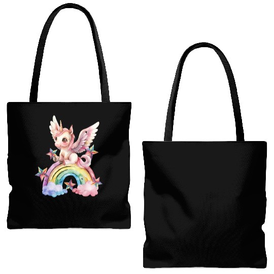 Rainbow & Unicorn Art Gifts for Girls & Teenagers Tote Bags (AOP)