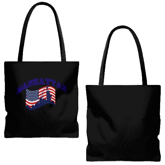 Manhattan usa Tote Bags (AOP)