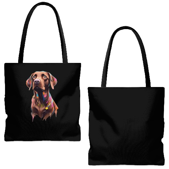"Beau" Chocolate Labrador Retriever, Dog, Puppy Tote Bags (AOP)