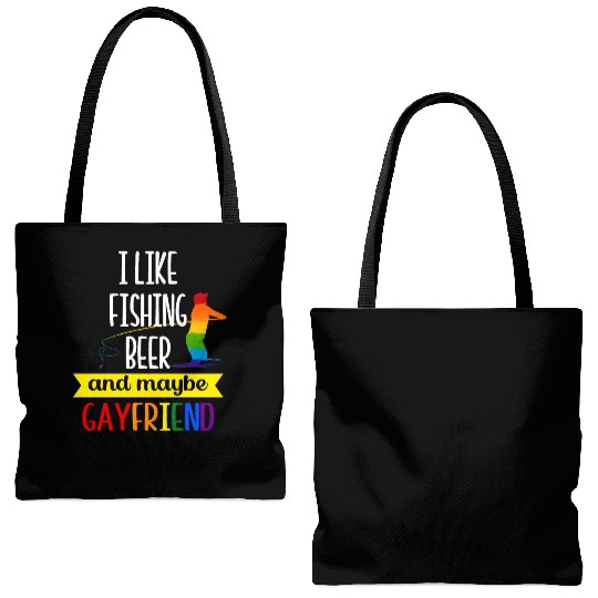 I like my Fishing Beer Gayfriend Pride Month Pride Tote Bags (AOP)