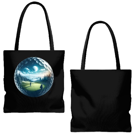 Twilight A Golf Dream Scape Surreal Golfing Course Tote Bags (AOP)