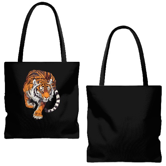Tiger Wild Animal Wildlife Themed Design Tote Bags (AOP)