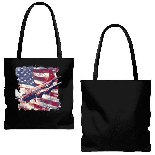 yankee, lady, world war 2 Tote Bags (AOP)